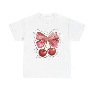 Valentine Cherries Tee Love T-Shirt Gift Shirt Valentines Day Top